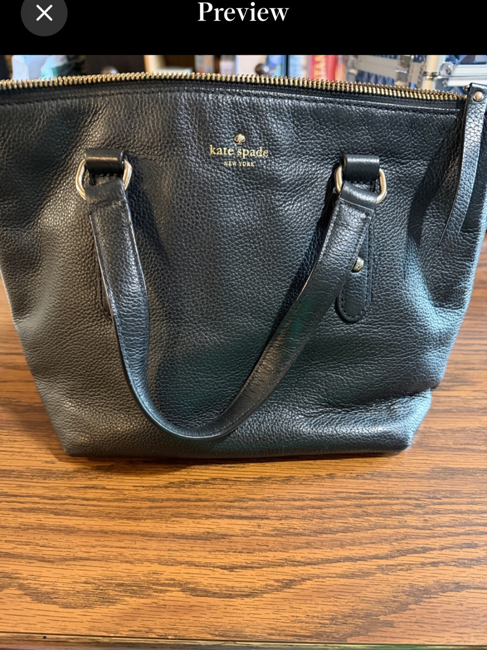 Kate Spade New York Larchmont Avenue small penny satchel in black